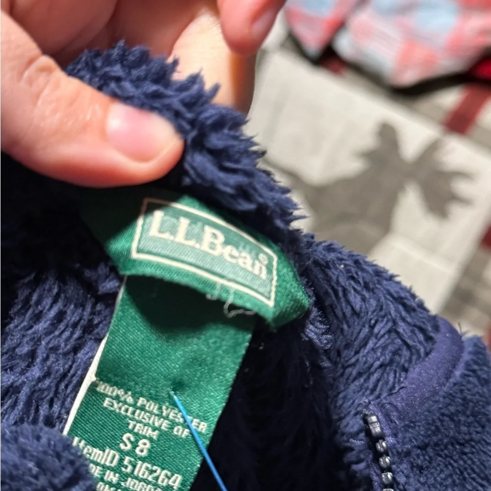 L.L Bean Navy Blue Kids Fleece 1/4 zip jacket